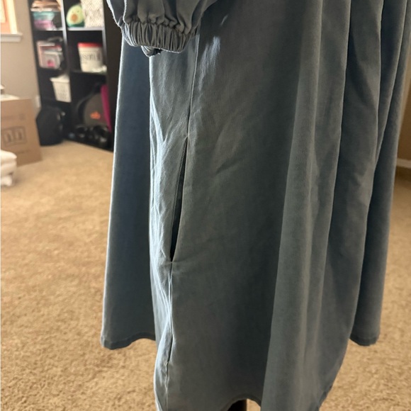 NWT Poliro Oversized Loose Light Blue Puff Sleeve Denim Dress - Picture 3 of 9